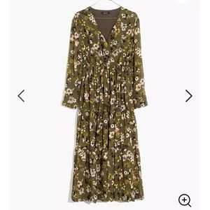 NWT Madewell Cinch Waist Boho Tiered Midi Dress
